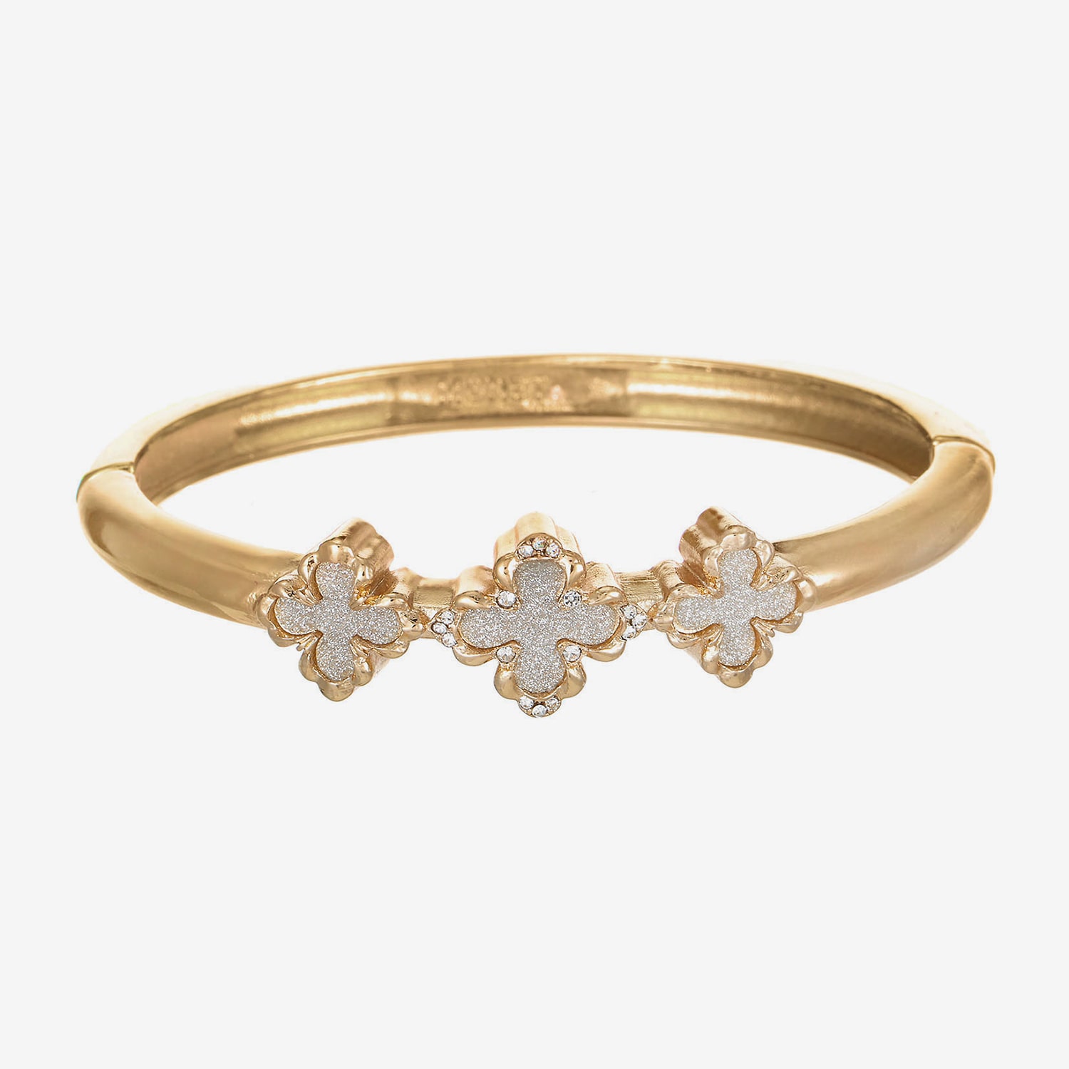 Monet Jewelry Womens Glass Clover Bangle Bracelet