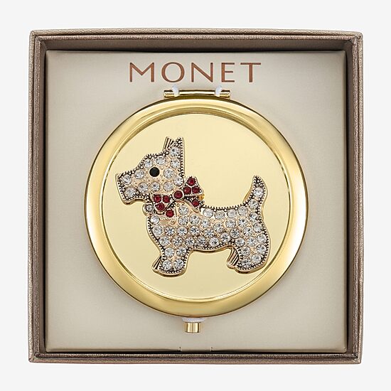 Monet Jewelry Gold Tone Compact Mirror
