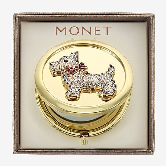Monet Jewelry Gold Tone Compact Mirror