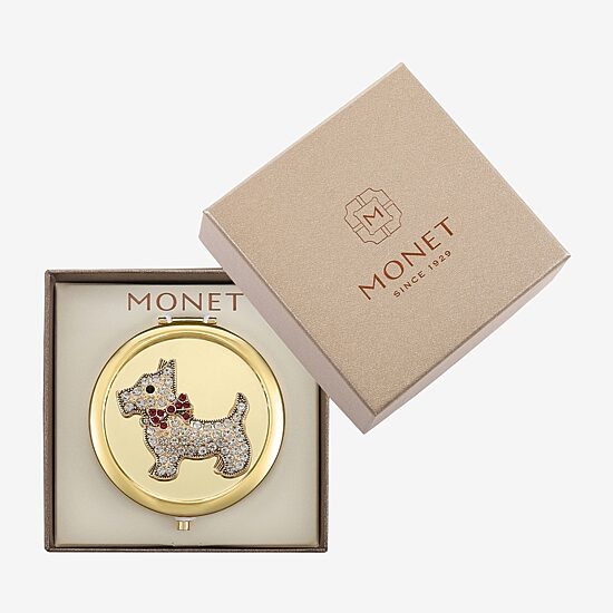 Monet Jewelry Gold Tone Compact Mirror