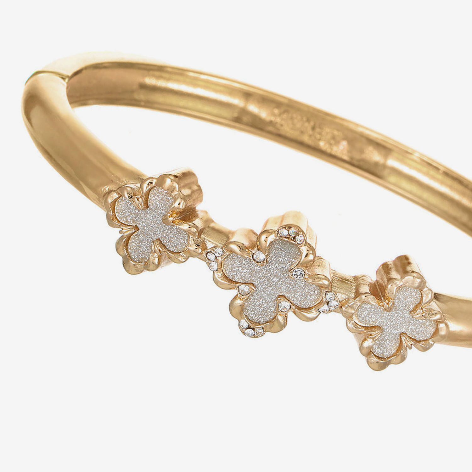 Monet Jewelry Womens Glass Clover Bangle Bracelet