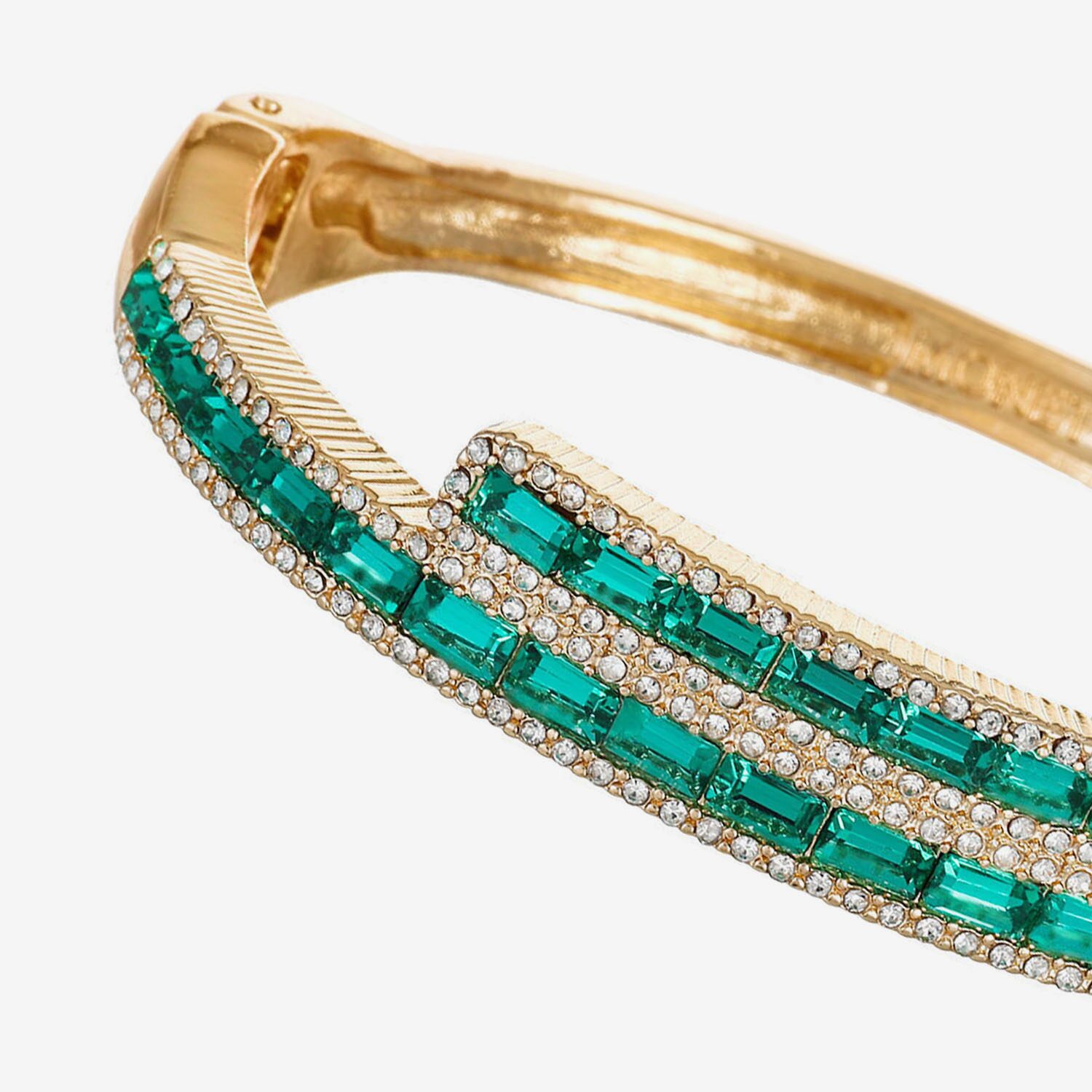 Monet Jewelry Womens Green Glass Bangle Bracelet