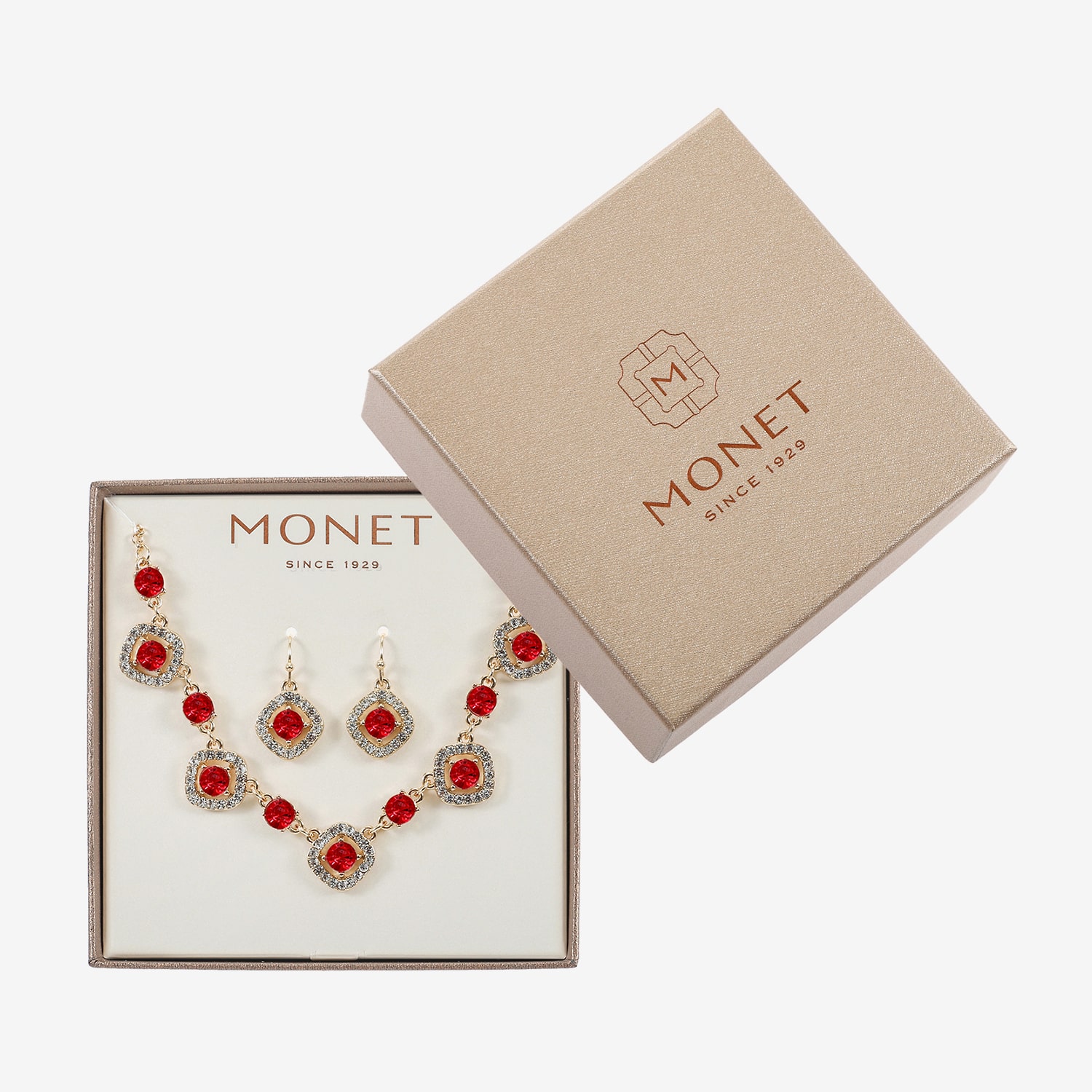 Monet Jewelry Womens Glass Cushion 2-pc. Jewelry Set
