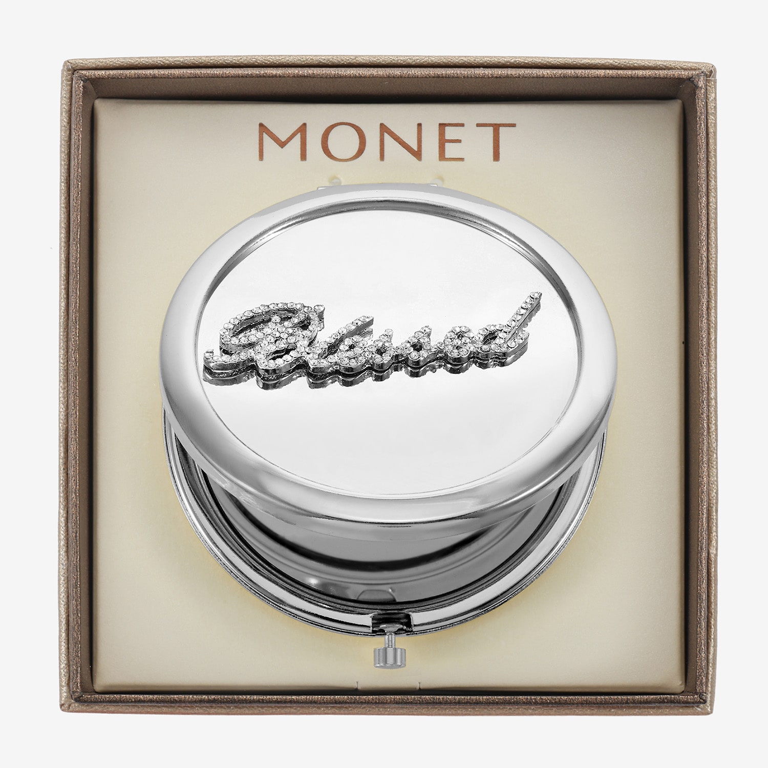 Monet Jewelry Silver Tone Compact Mirror