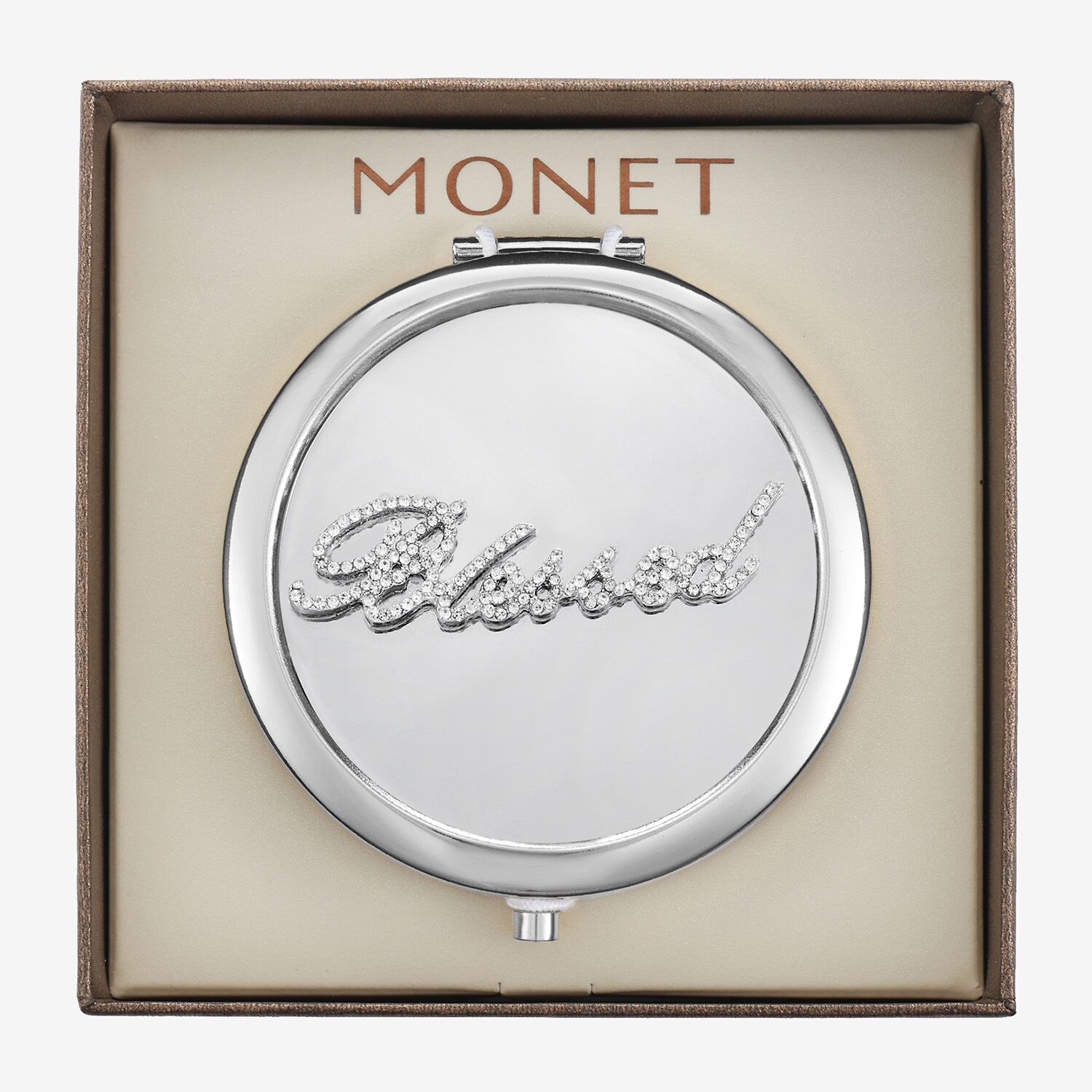 Monet Jewelry Silver Tone Compact Mirror