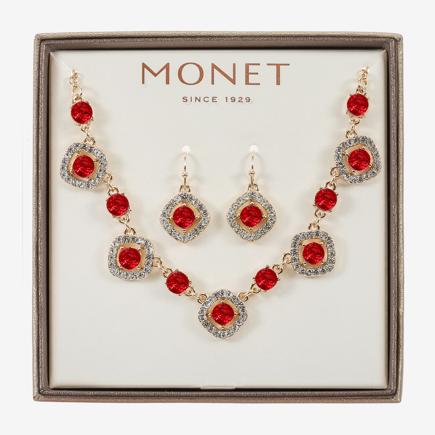 Monet Jewelry Womens Glass Cushion 2-pc. Jewelry Set