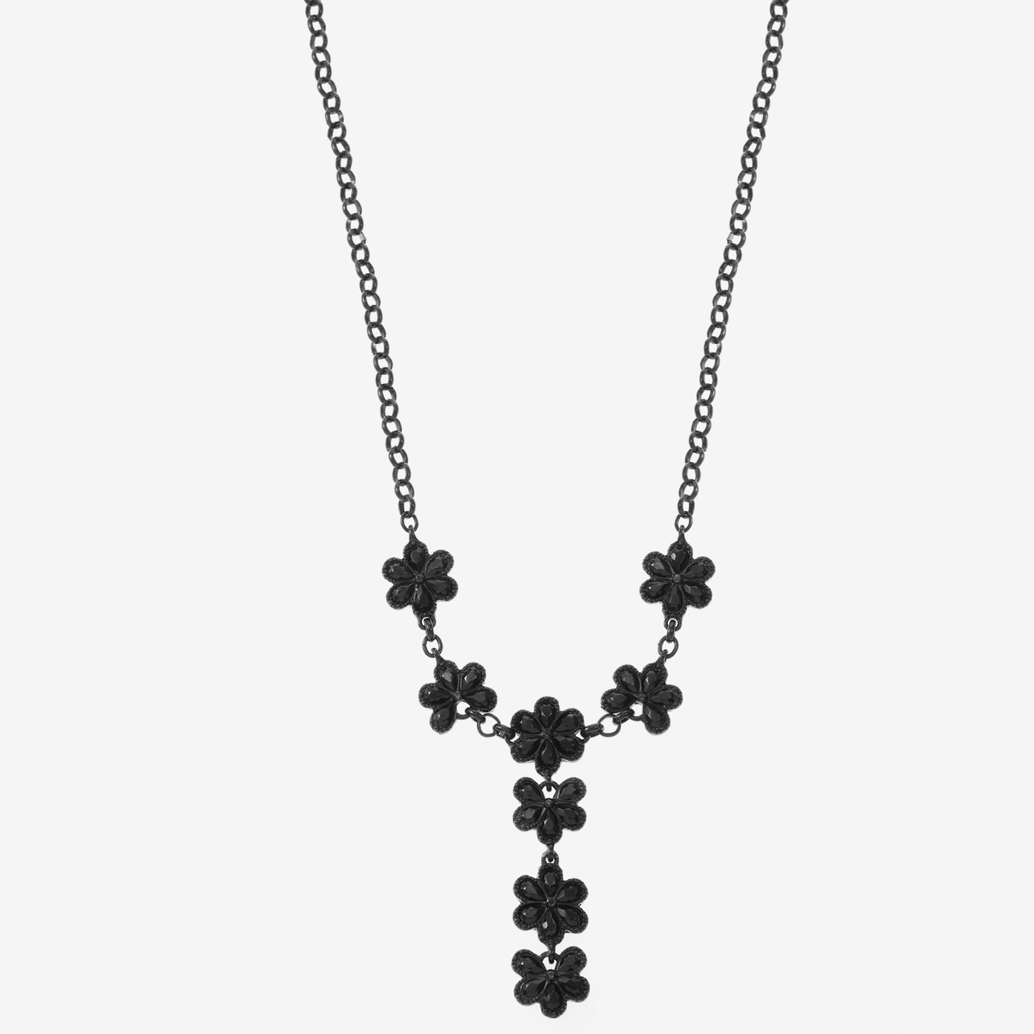 Liz Claiborne Womens Black Glass 17 Inch Y Necklace