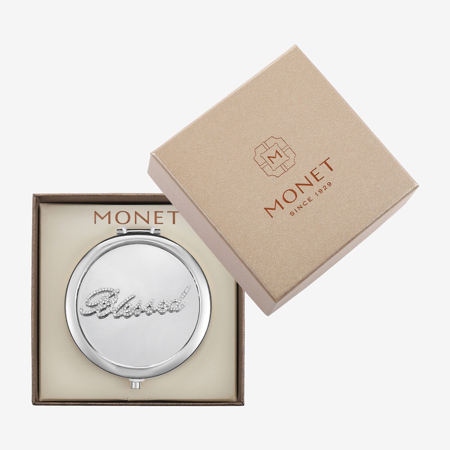 Monet Jewelry Silver Tone Compact Mirror