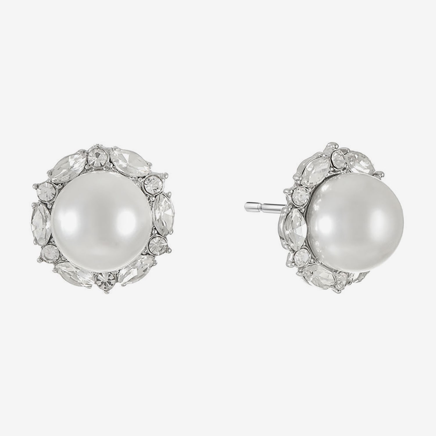 Monet Jewelry Glass Simulated Pearl 17mm Marquise Stud Earrings