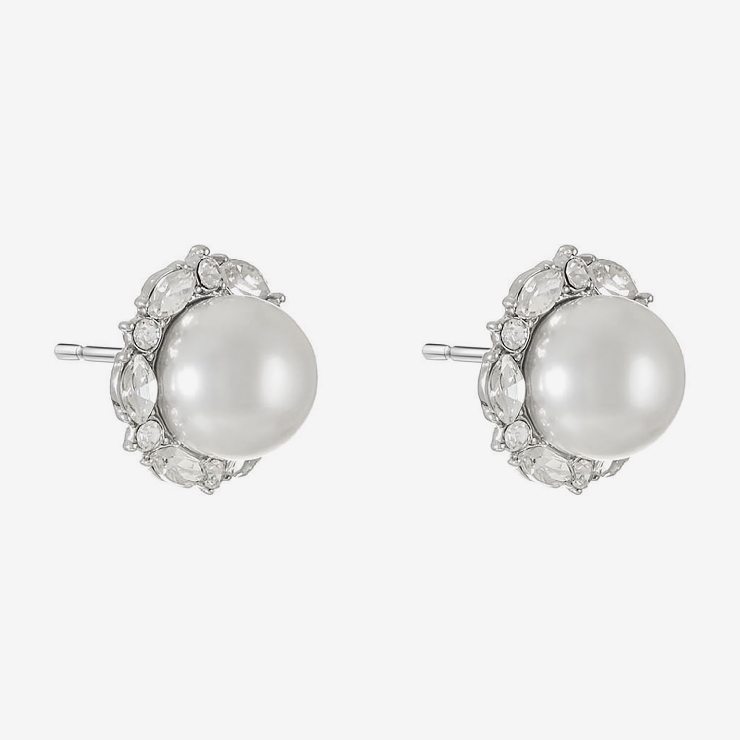 Monet Jewelry Glass Simulated Pearl 17mm Marquise Stud Earrings