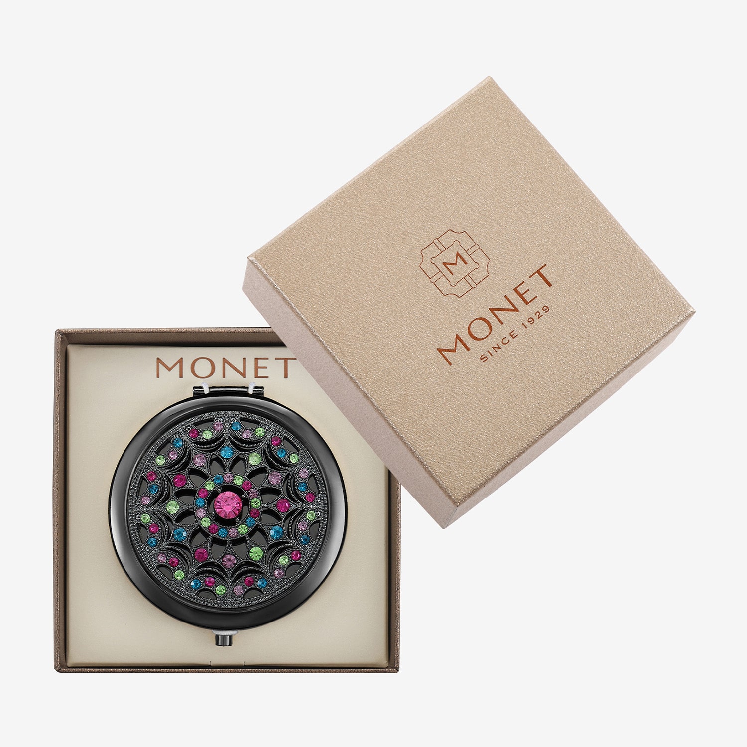 Monet Jewelry Gray Compact Mirror