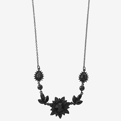 Liz Claiborne Womens Black 17 Inch Collar Necklace