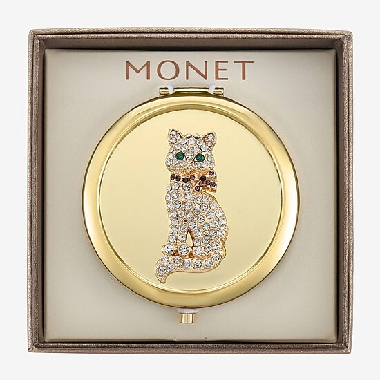Monet Jewelry Gold Tone Compact Mirror