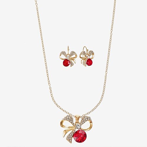 Monet Jewelry Womens Red Glass Bow 2-pc. Jewelry Set, One Size, Red