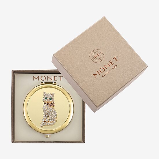 Monet Jewelry Gold Tone Compact Mirror