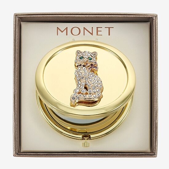 Monet Jewelry Gold Tone Compact Mirror