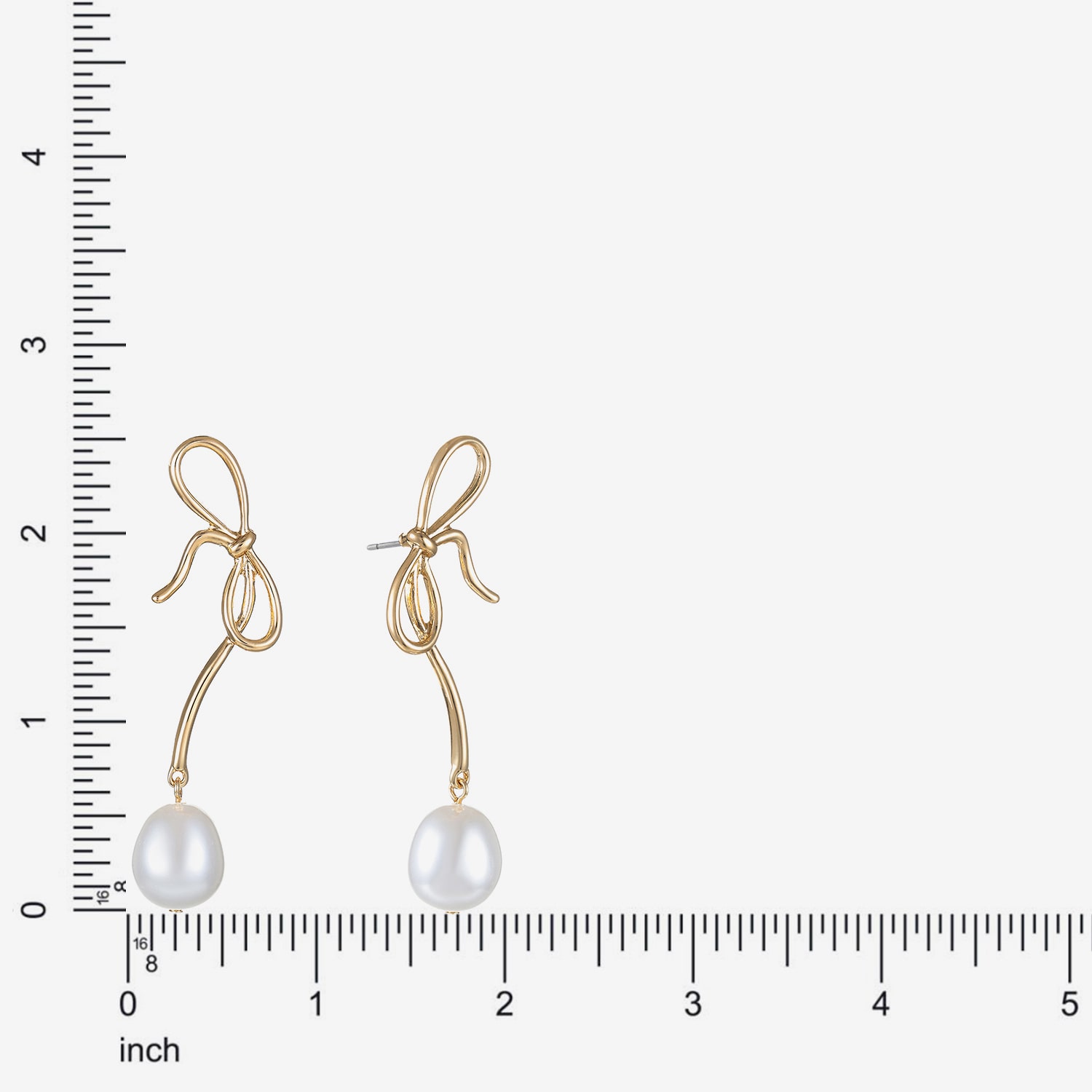 Bijoux Bar Womens Simulated Pearl Bow Hypoallergenic Drop Earrings