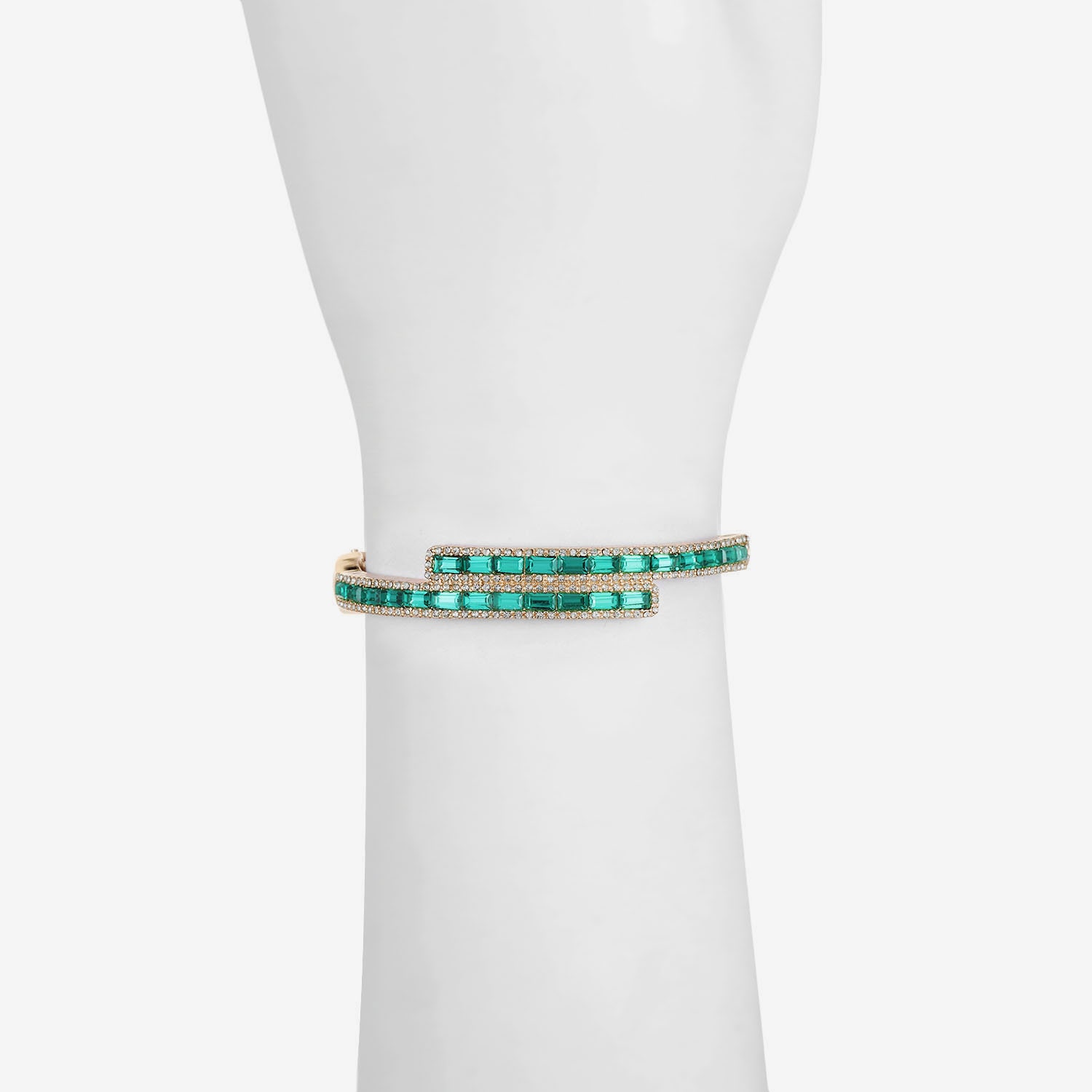 Monet Jewelry Womens Green Glass Bangle Bracelet