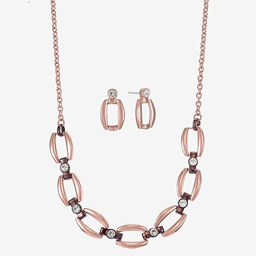 Liz Claiborne Womens Glass Hypoallergenic 3-pc. Necklace Set In Brown