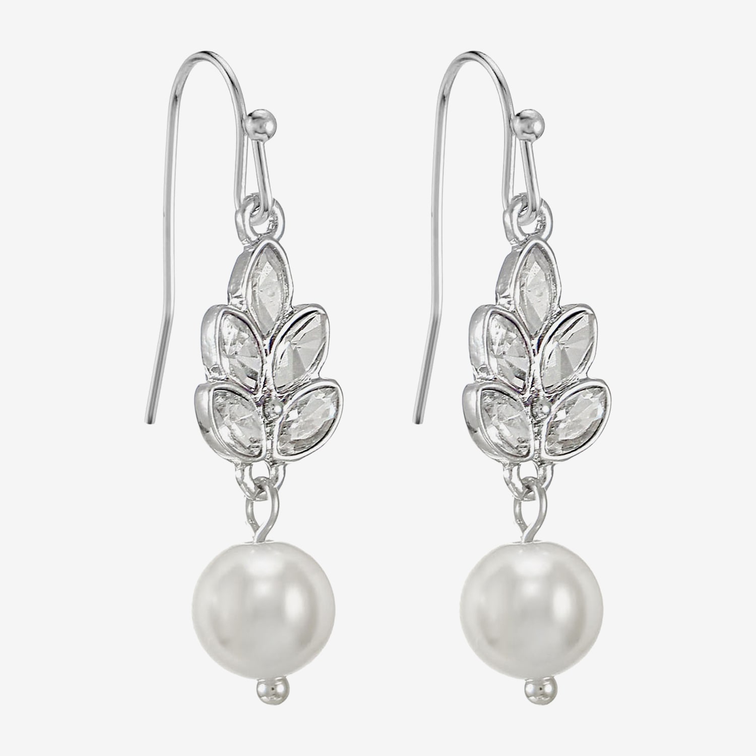 Monet Jewelry Womens Glass Simulated Pearl Marquise Drop Earrings