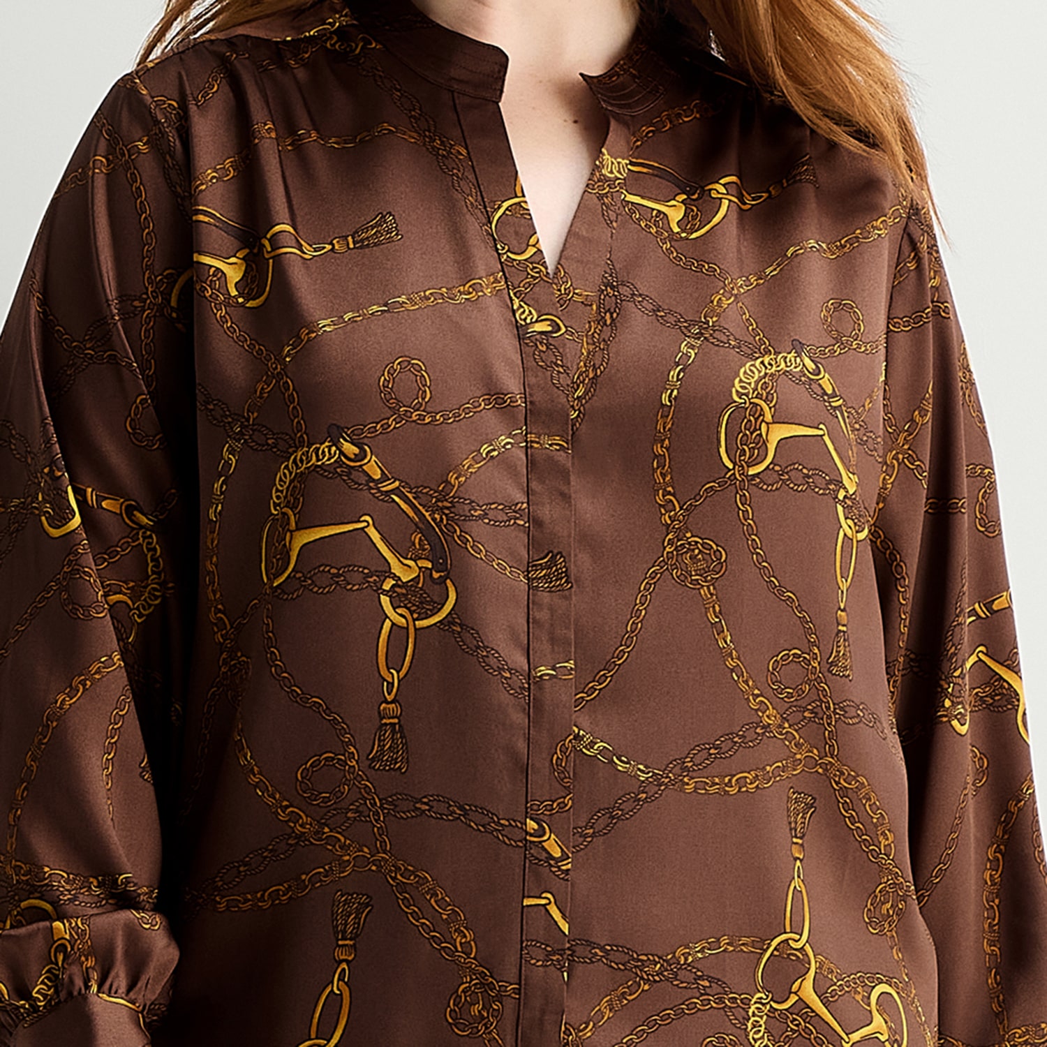 Liz Claiborne Womens Plus Split Crew Neck Long Sleeve Blouse