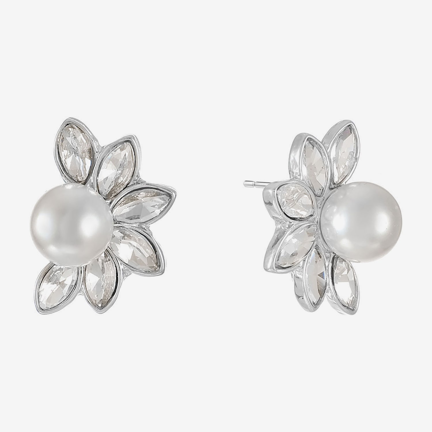 Monet Jewelry Glass Simulated Pearl 19mm Marquise Stud Earrings