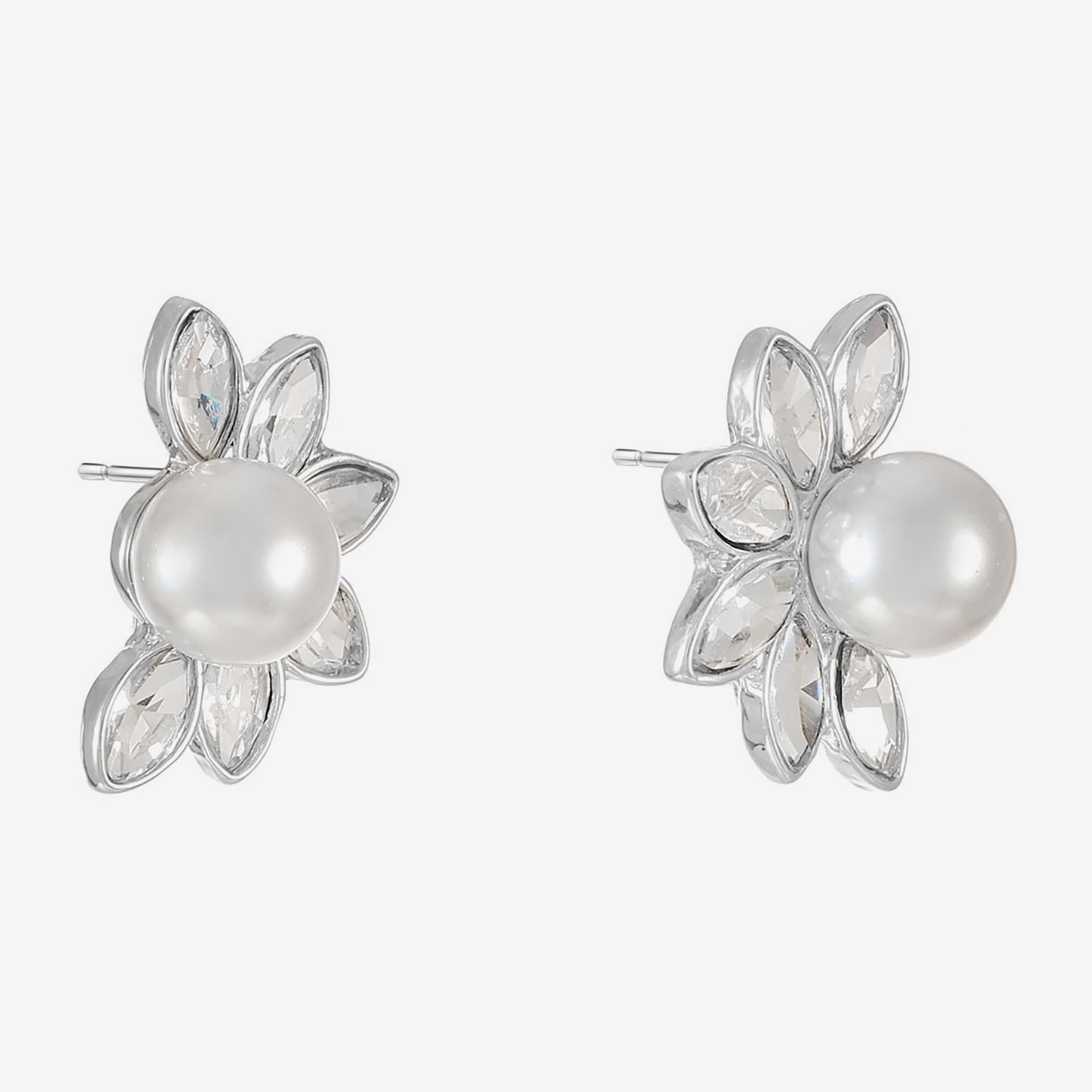 Monet Jewelry Glass Simulated Pearl 19mm Marquise Stud Earrings