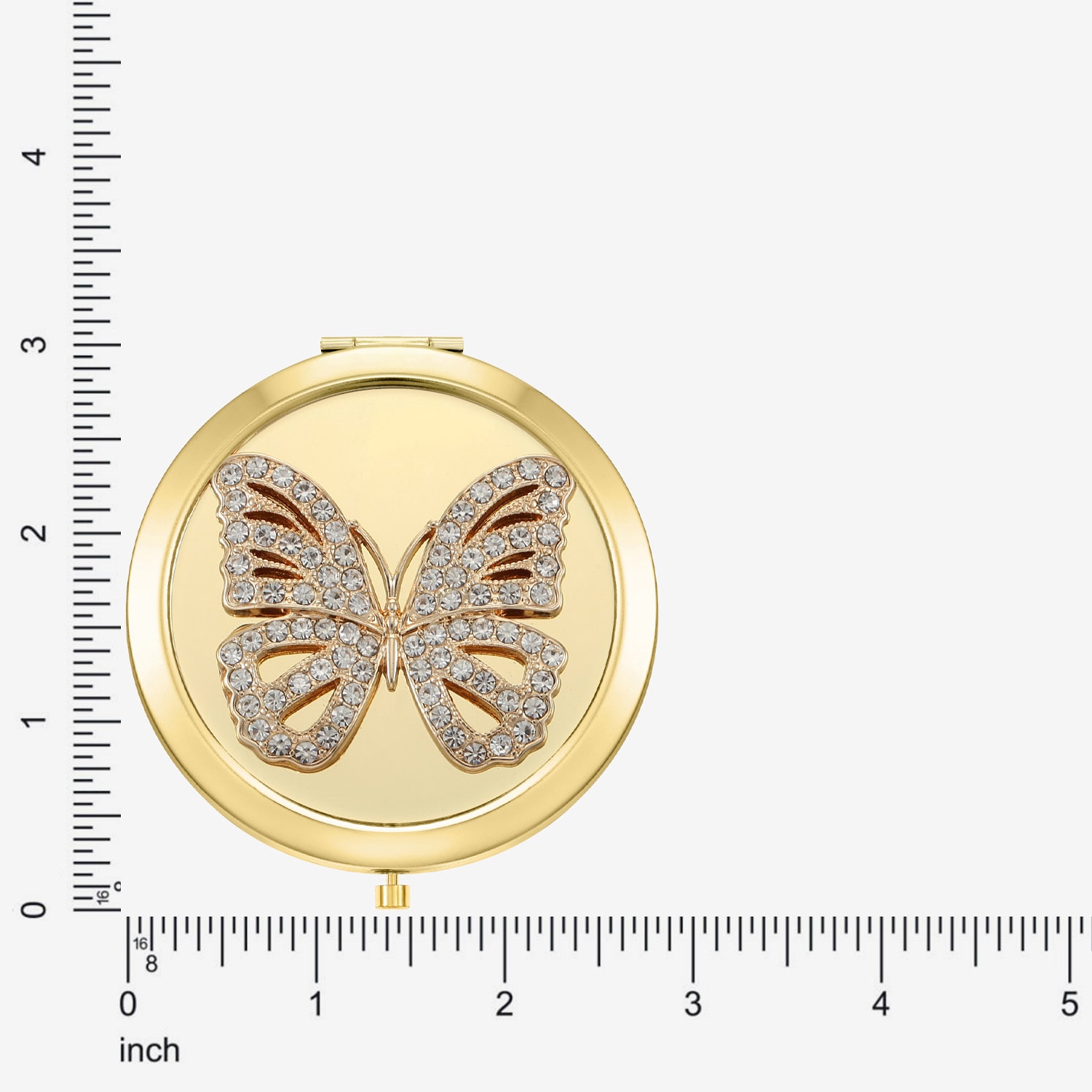 Monet Jewelry Gold Tone Butterfly Compact Mirror