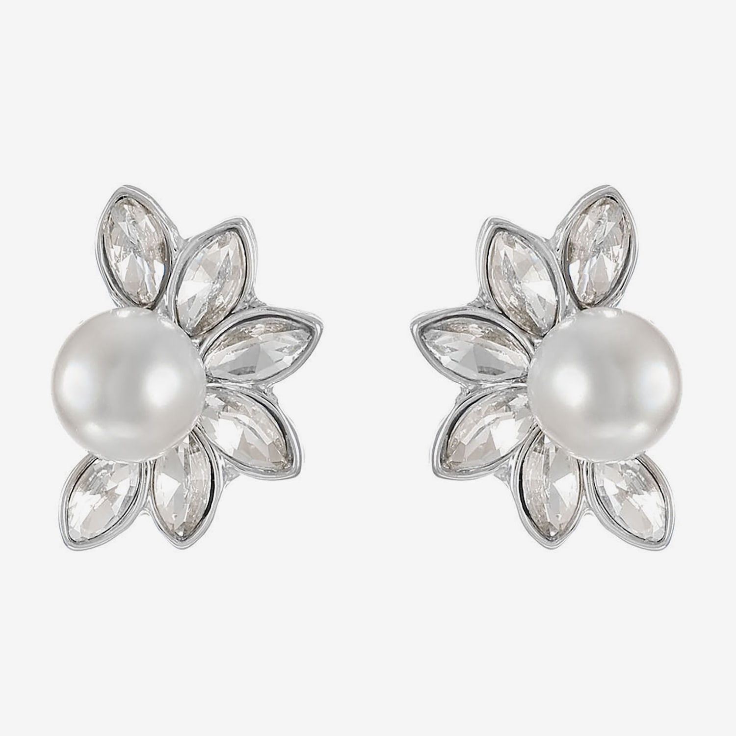 Monet Jewelry Glass Simulated Pearl 19mm Marquise Stud Earrings