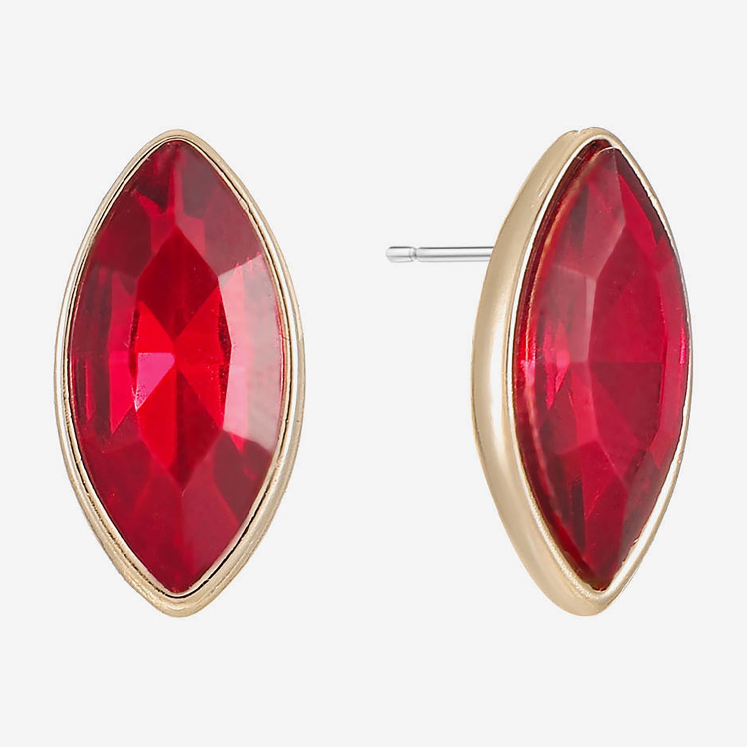 Liz Claiborne Red Glass 17mm Stud Earrings