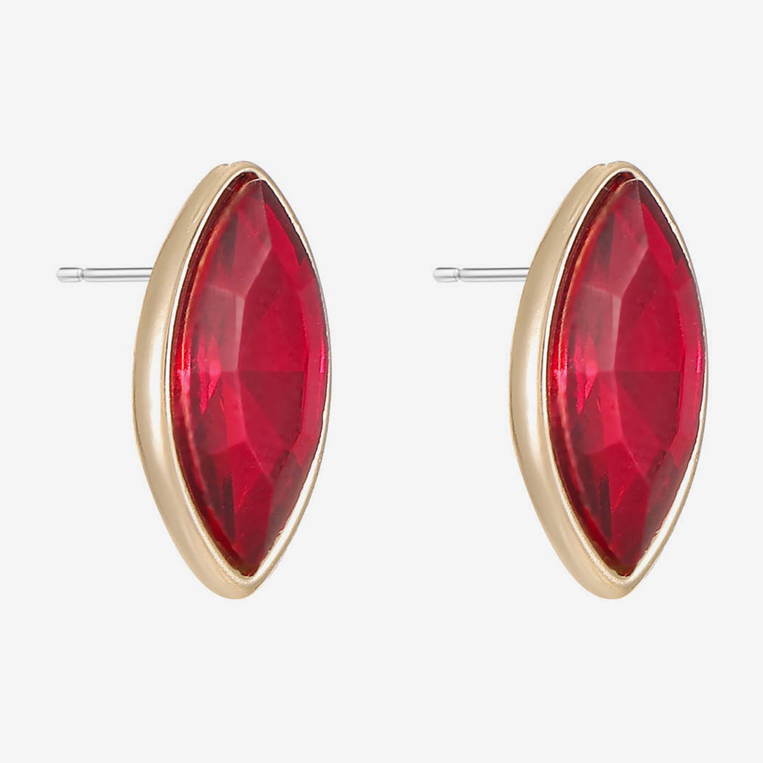 Liz Claiborne Red Glass 17mm Stud Earrings