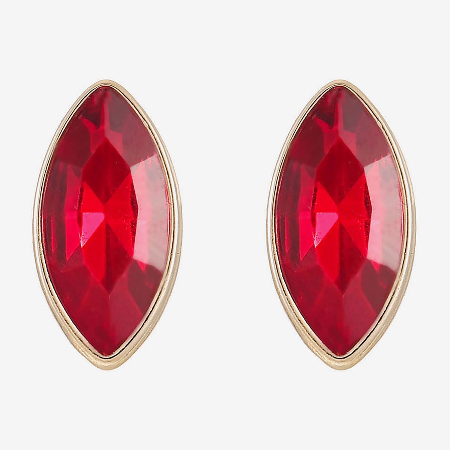 Liz Claiborne Red Glass 17mm Stud Earrings
