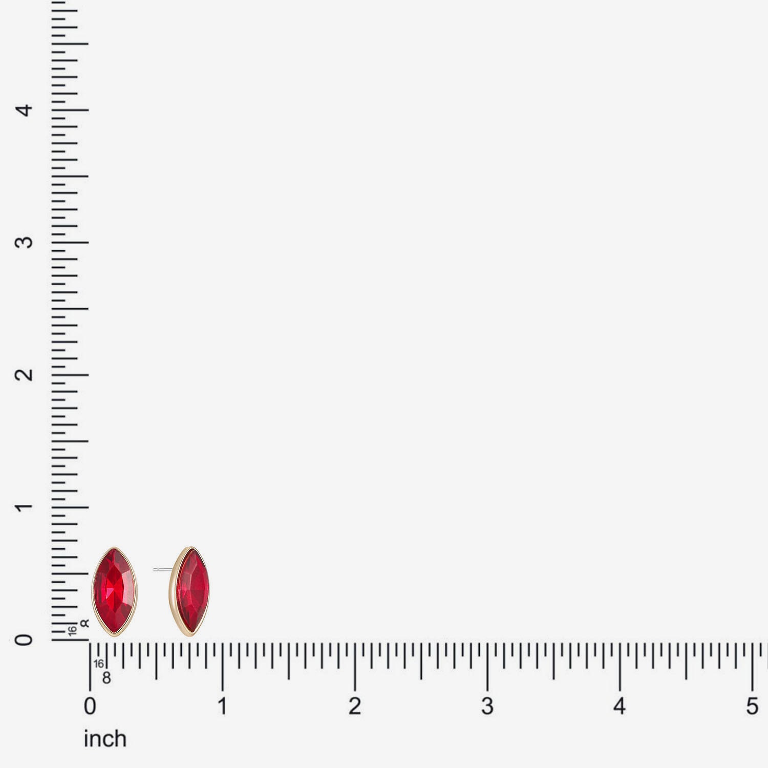 Liz Claiborne Red Glass 17mm Stud Earrings