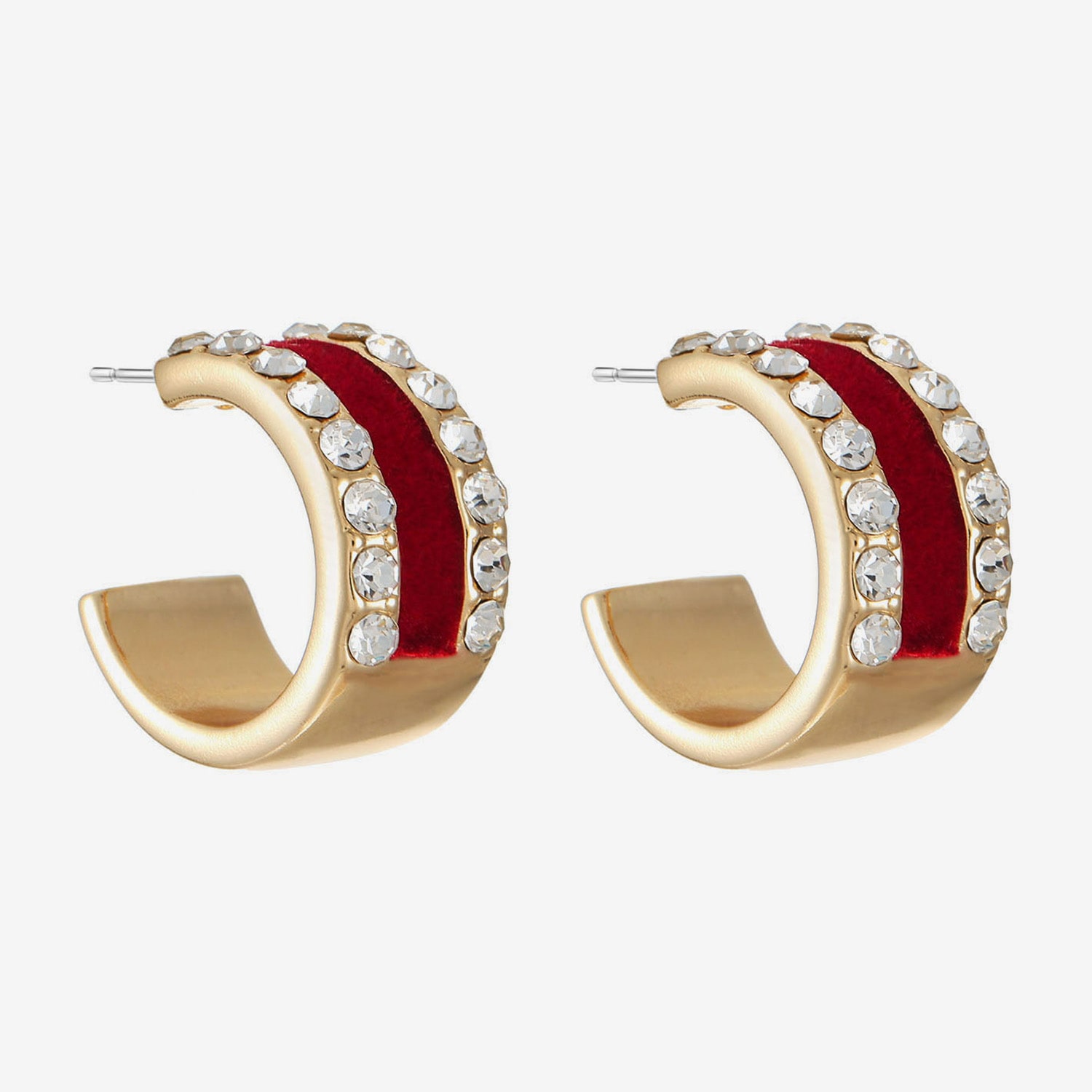 Monet Jewelry Womens Glass 18mm Hypoallergenic Hoop Earrings