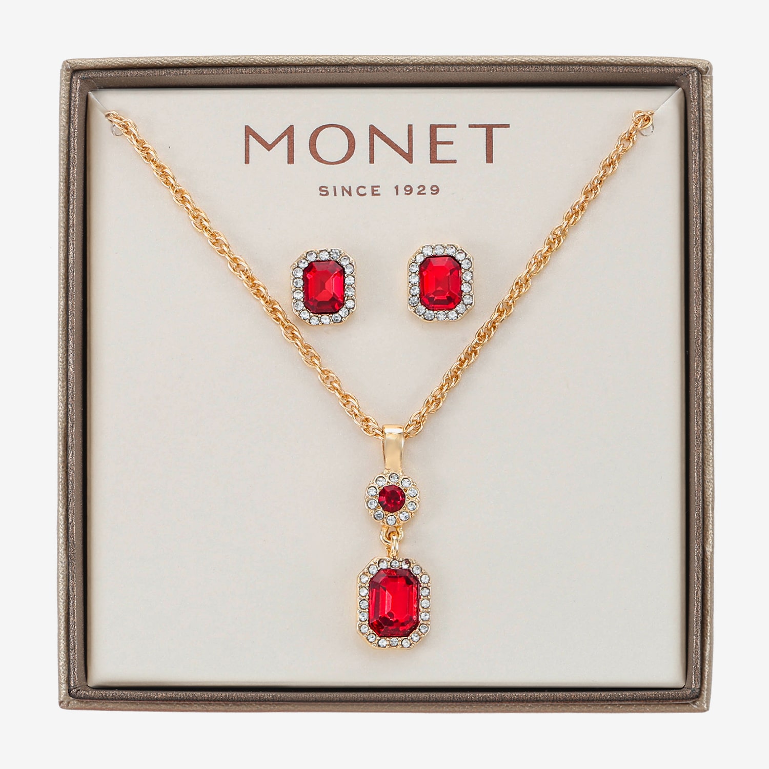 Monet Jewelry Womens Glass 2-pc. Jewelry Set