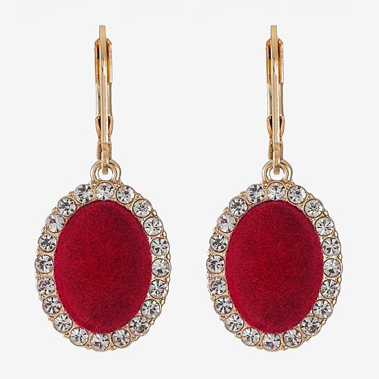 Monet Jewelry Womens Glass Oval Drop Earrings