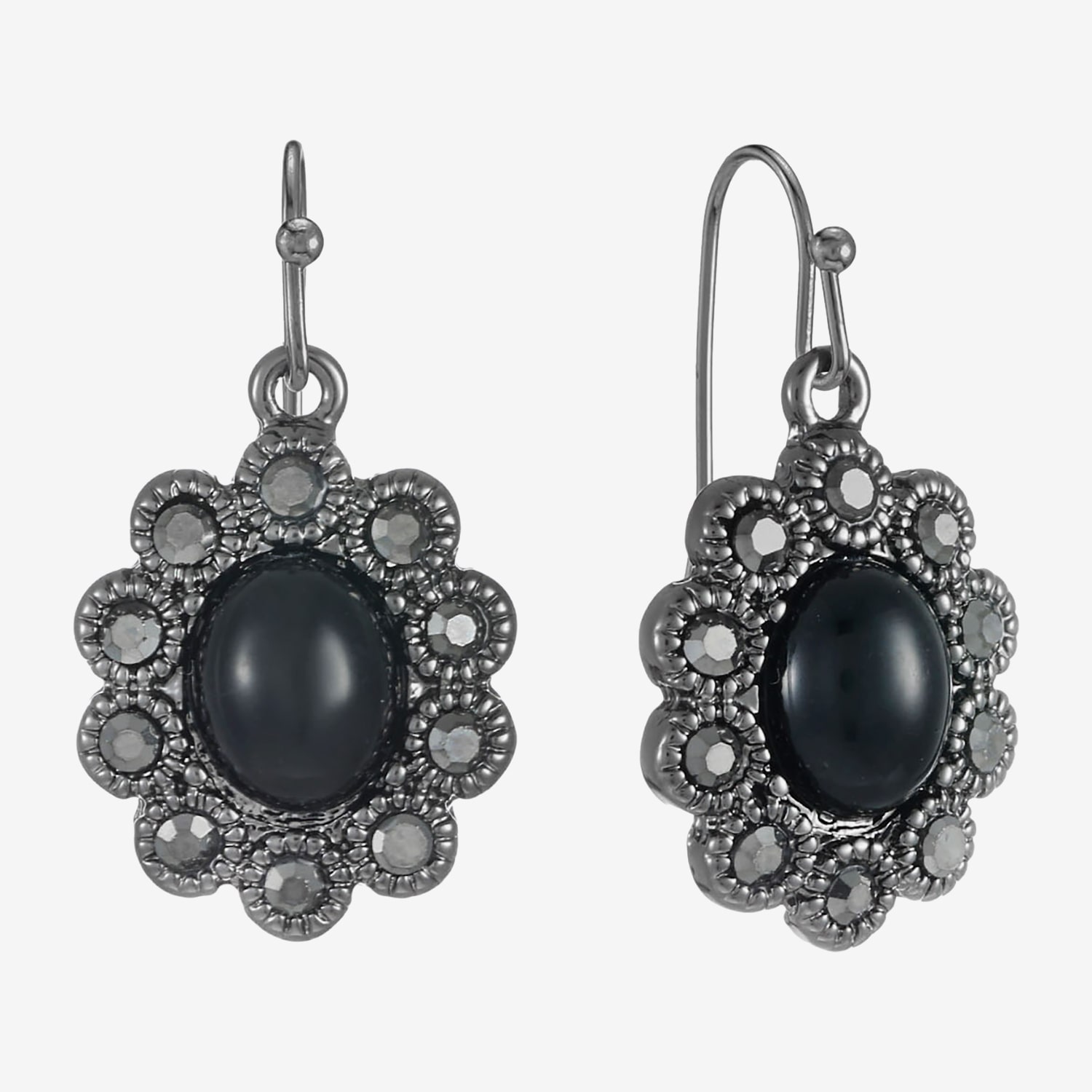Liz Claiborne Womens Gray Glass Drop Earrings
