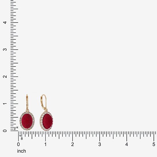 Monet Jewelry Womens Glass Oval Drop Earrings