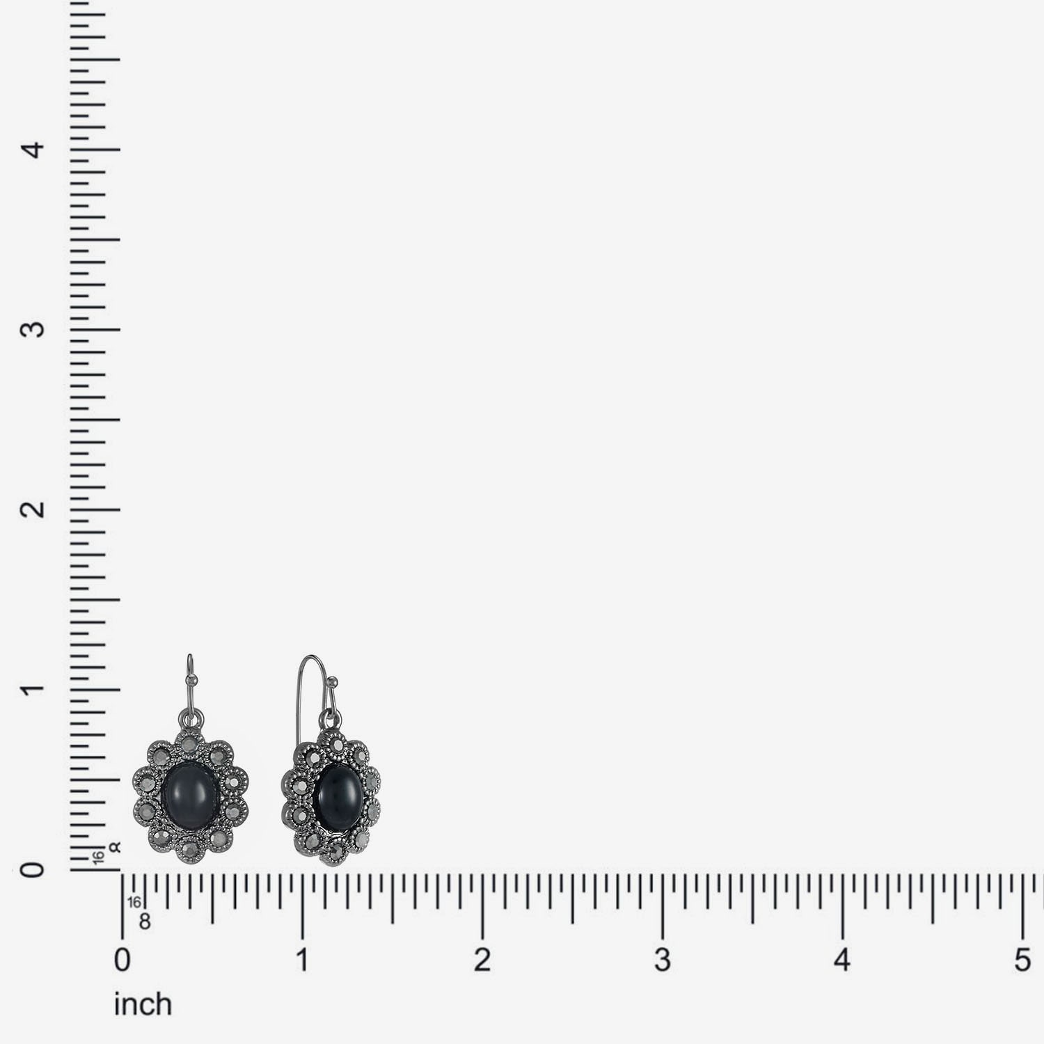 Liz Claiborne Womens Gray Glass Drop Earrings