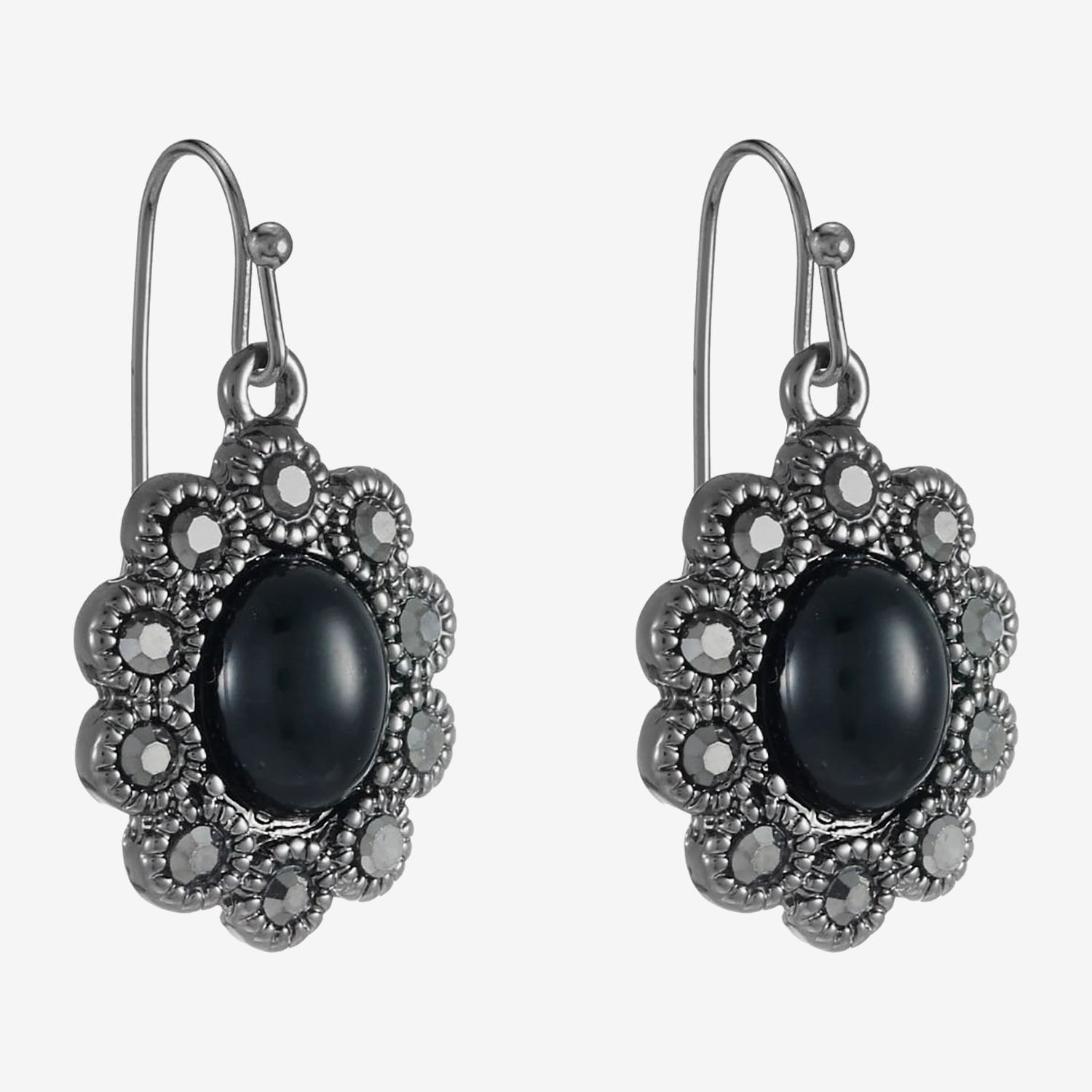 Liz Claiborne Womens Gray Glass Drop Earrings