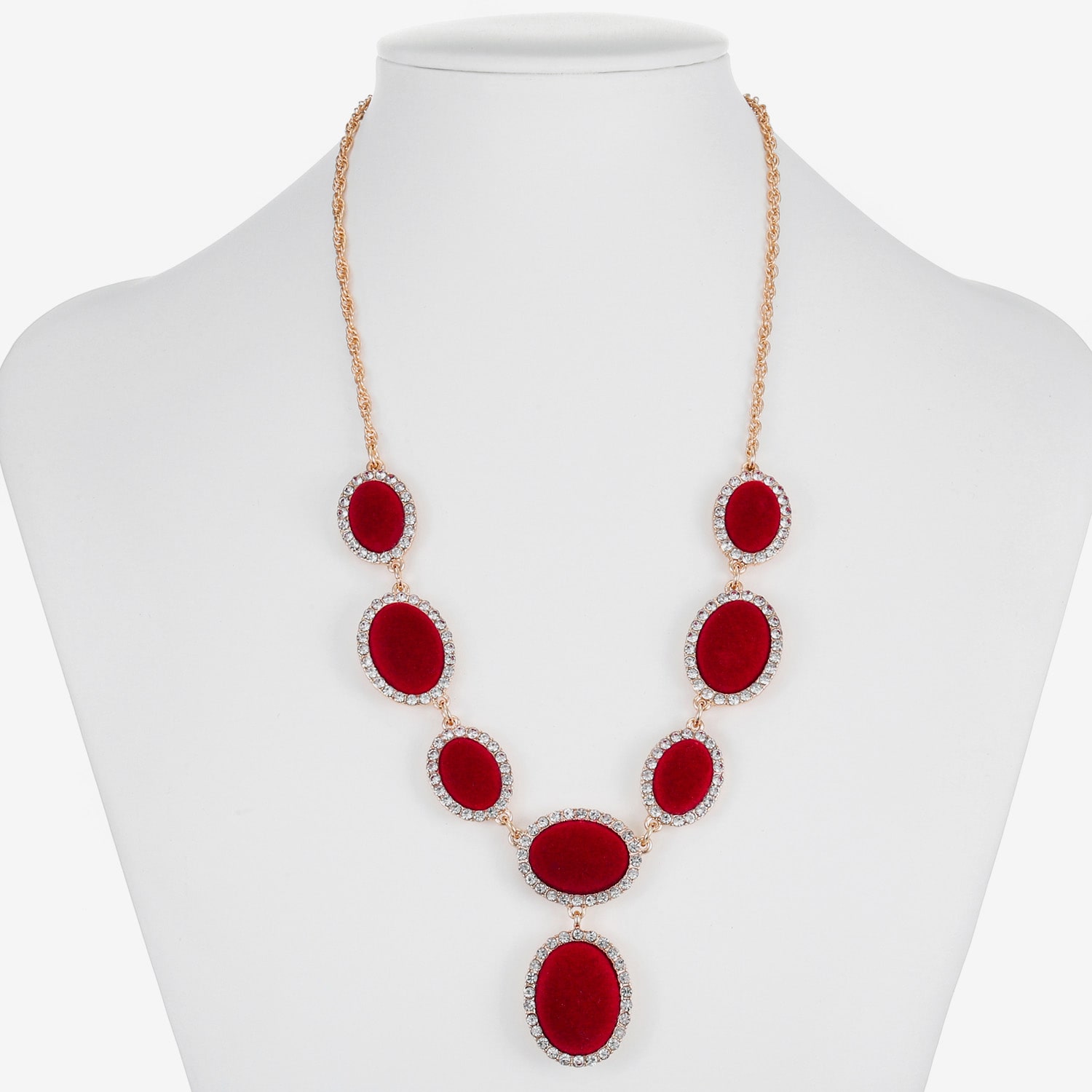 Monet Jewelry Womens Red Glass 18 Inch Y Necklace