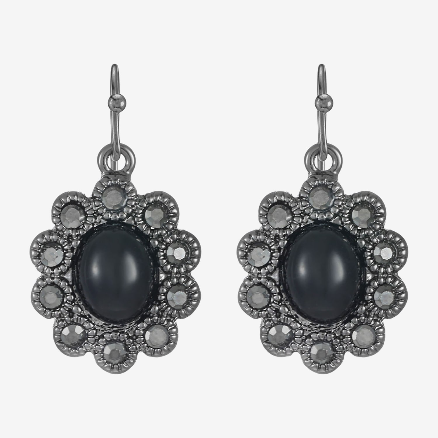 Liz Claiborne Womens Gray Glass Drop Earrings