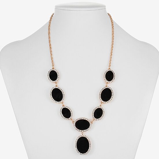 Monet Jewelry Womens Black Glass 18 Inch Y Necklace