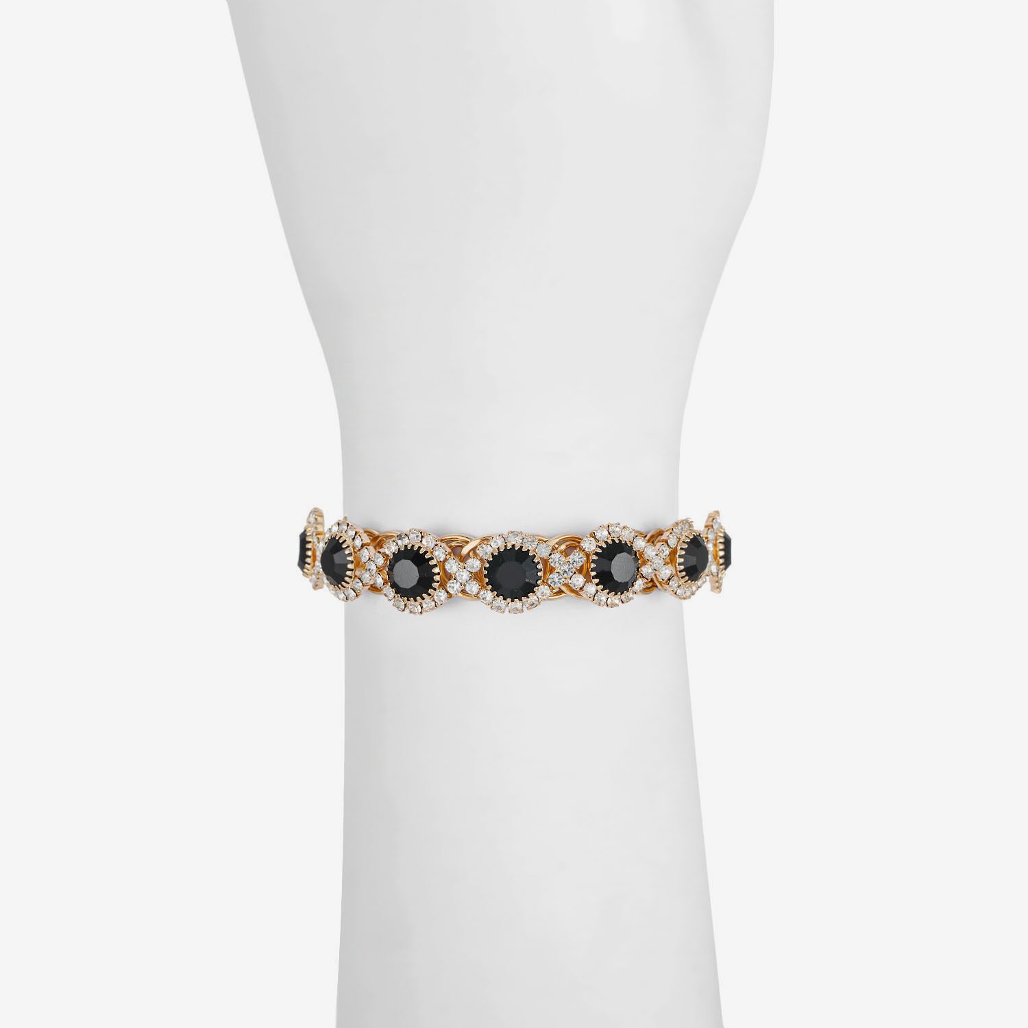 Monet Jewelry Womens Black Glass Cuff Bracelet
