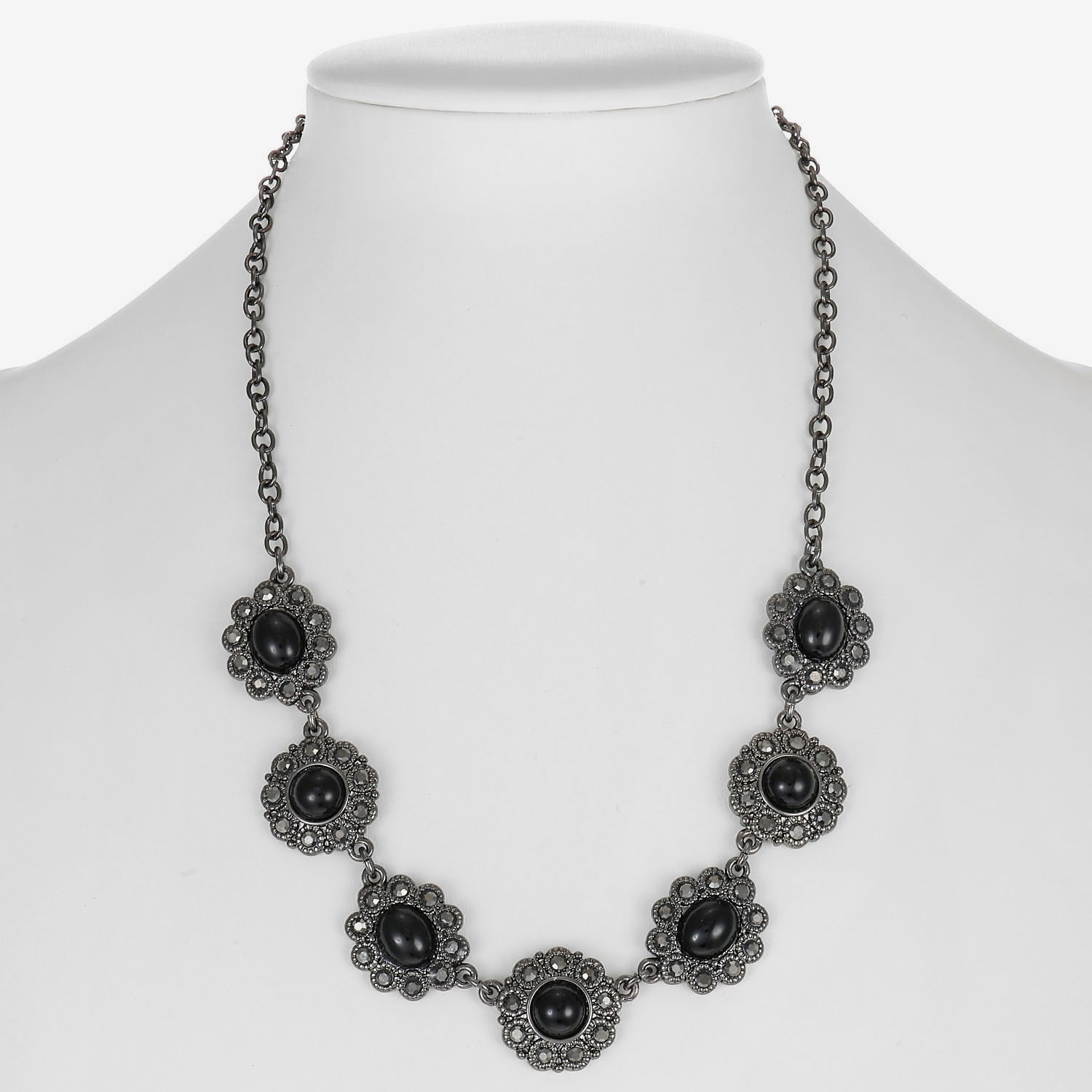 Liz Claiborne Womens Gray 17 Inch Collar Necklace