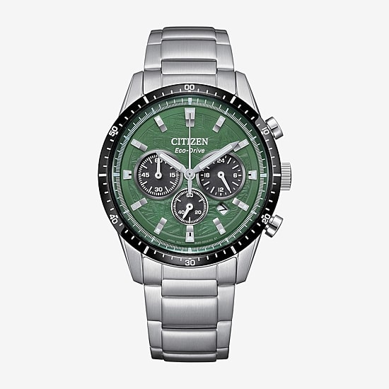 Citizen Sport Casual Mens Chronograph Silver Tone Stainless Steel Bracelet Watch Ca4624-56x