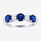 Womens Gemstone Sterling Silver 7 Stone Band