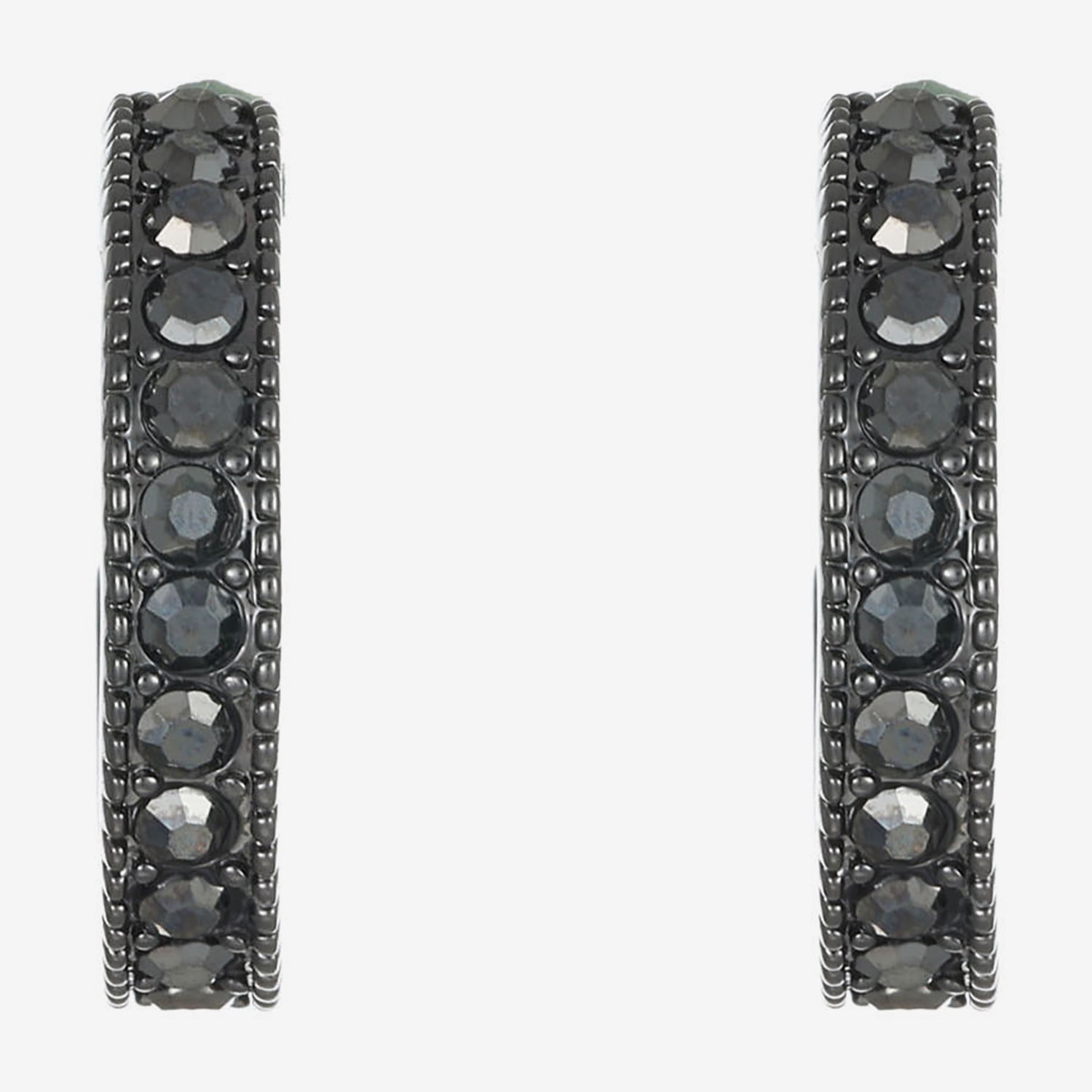 Liz Claiborne Womens Gray Glass 22.9mm Hypoallergenic Hoop Earrings