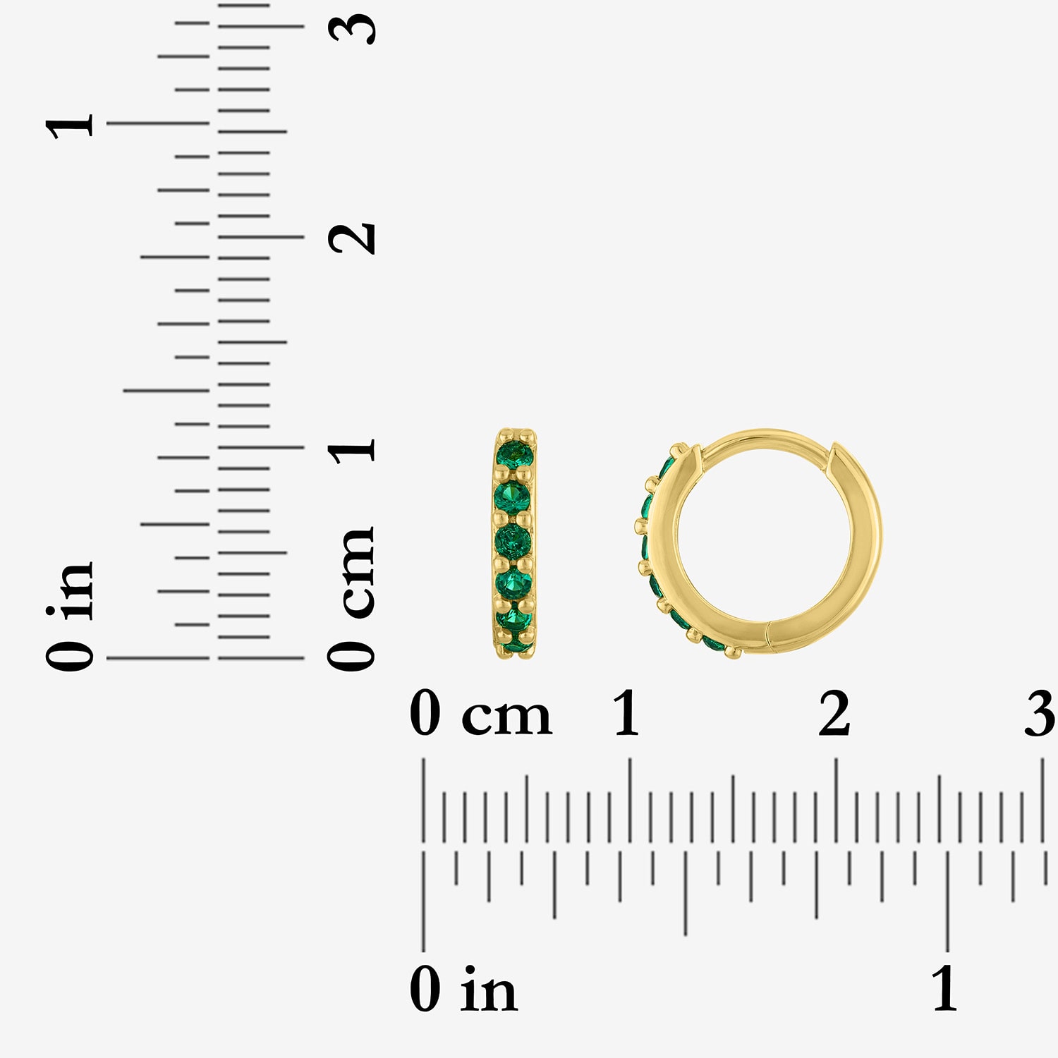 Womens Simulated Green Emerald 14K Gold Over Brass 3 Pair Earring Set