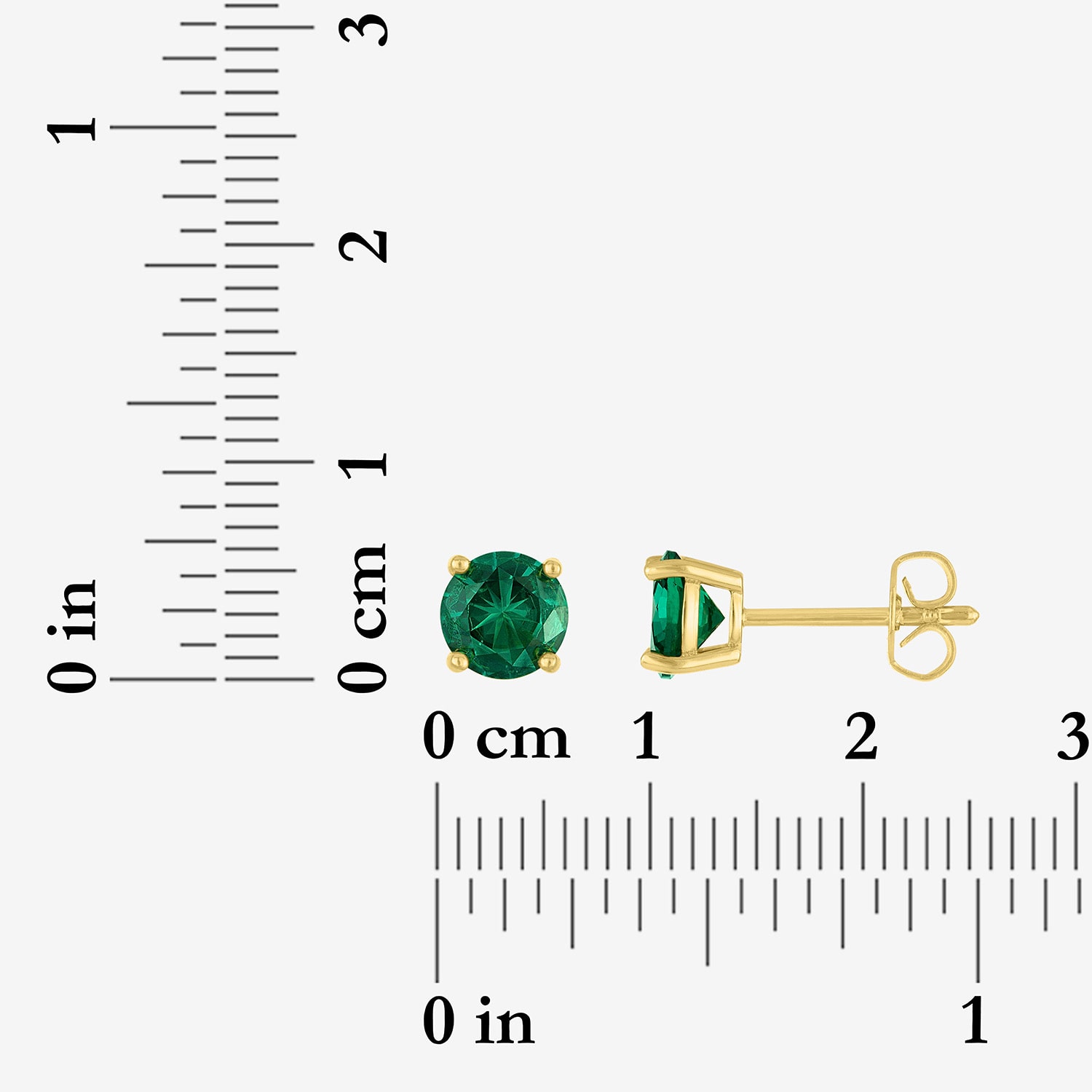 Womens Simulated Green Emerald 14K Gold Over Brass 3 Pair Earring Set